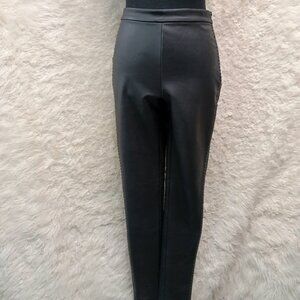 Karl Lagerfeld Paris Women's Black Studded Faux Leather Skinny Pants Size 2